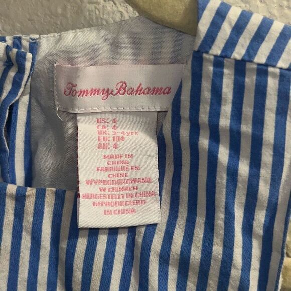 ✨TOMMY BAHAMA GIRLS BLUE STRIPED SZ 4T DRESS✨ - Picture 5 of 8